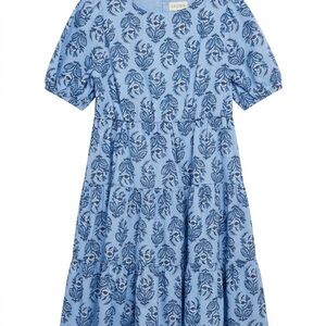 NWOT Crewcuts Light Blue Floral Tiered Dress sz 5